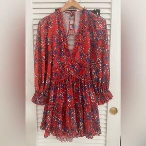 V neck long sleeve dress